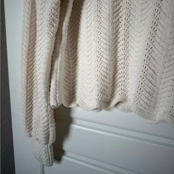 Mango Women’s Cream and White Puff Sleeve Knitted Sweater - Picture 14 of 15